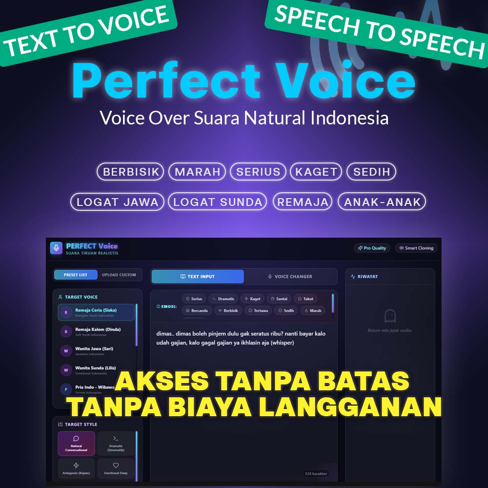 Perfect Voice - AI Voice Over - Akses Tanpa Batas