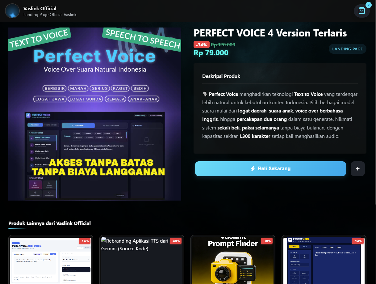 Halaman Produk Vaslink Digital